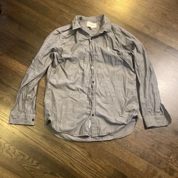 Modern Amusement Button Down Shirt Blue Size Large L EUC - Picture 1 of 8